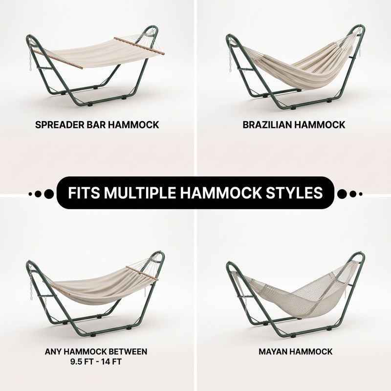 Adjustable 9-14FT Heavy-Duty Hammock Stand – 550-660LBS Outdoor/Indoor Steel Frame - 8