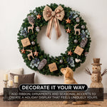 PRE-LIT CHRISTMAS WREATH – WARM LED DOOR DÉCOR - 8