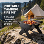 Portable Folding Charcoal Grill & Campfire Fire Pit - 8