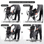 Heated Camping Chair for Adult Outdoor Activities - Portable Folding Heated Chair with 3 Adjustable Heat Levels, Heating Backrest Cushion Support 264LBS for Patio Camping (Battery Not Included) - 8