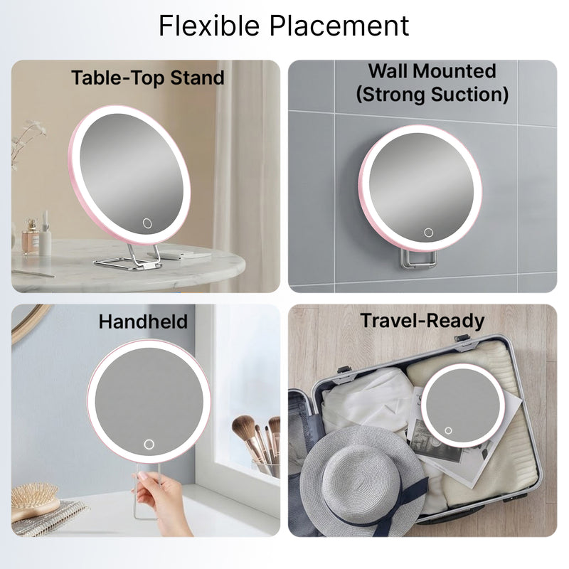 Lighted Magnifying Makeup Mirror – Rechargeable LED - 8