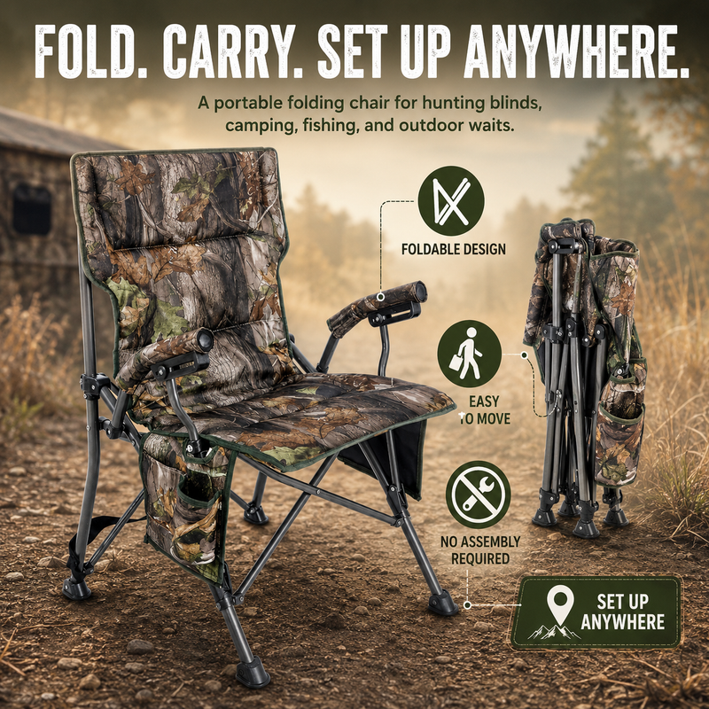 Portable Adjustable Hunting Chair with Swivel & Heated - 8