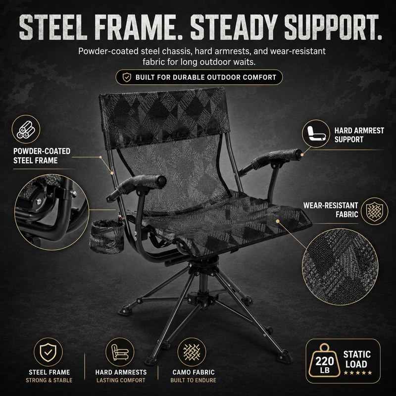 Portable Adjustable Hunting Chair with Swivel & Heated - 8