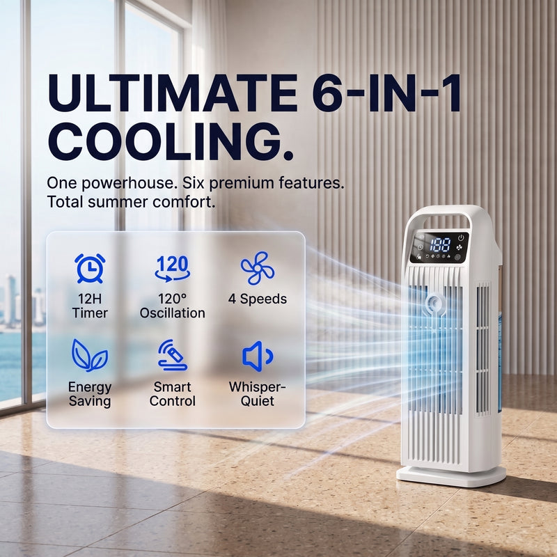 3-in-1 Evaporative Air Cooler Tower Fan with Remote Control - 8