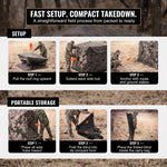 Silent Pop Up Hunting Blind with 270° See Through View – Waterproof Camo Ground Blind Tent for Turkey and Deer Hunting, 1-7 Person Capacity - 8