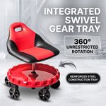 Rolling Mechanic Stool – Adjustable Workshop Seat with Tool Tray & Casters - 8