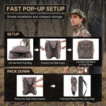 Silent Pop Up Hunting Blind with 270° See Through View – Waterproof Camo Ground Blind Tent for Turkey and Deer Hunting, 1-7 Person Capacity - 8