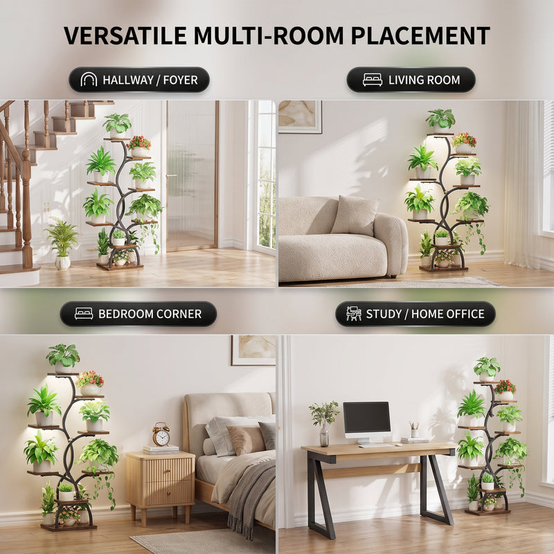 PLANT STAND WITH GROW LIGHTS – MULTI-TIER INDOOR SHELF - 8