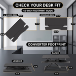 Standing Desk Converter, Height Adjustable Sit to Stand Desk Riser, Pneumatic & Electric Dual Monitor Laptop Workstation with Wide Keyboard Tray - 8