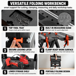 Portable Workbench & Folding Sawhorse – 2-in-1 Work Table - 8