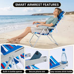 17" Big & Tall Oversized Beach Chairs 2-Pack – Heavy Duty Folding Outdoor Seating - 8