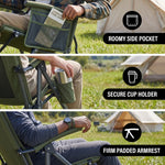 High Back Folding Rocking Camping Chair – Oversized Portable Outdoor Rocker with Cup Holder, Carry Bag & Heavy-Duty Steel Frame - 8
