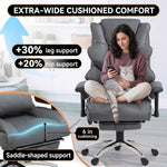 Executive Office Chair with Heat and Massage – High Back Reclining PU Leather Desk Chair with Footrest - 8