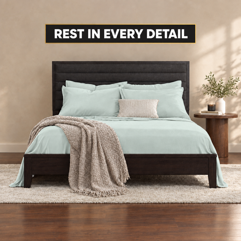 Bamboo Cooling Sheets – 300TC Viscose Sateen Sheet Set - 8