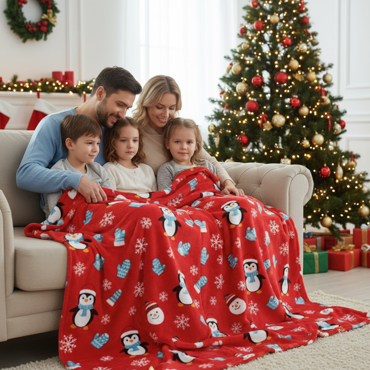 Kathy Ireland Christmas Flannel Fleece Plush Throw Blanket
