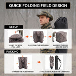Silent Pop Up Hunting Blind with 270° See Through View – Waterproof Camo Ground Blind Tent for Turkey and Deer Hunting, 1-7 Person Capacity - 8