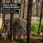 SucceBuy Hunting Blind, 270° & 360° See Through Ground Blind, 2-3 Person / 3-4 Person Pop Up Deer Blind for Hunting with Carrying Bag, Portable Tent - 8