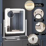 LED Vanity Mirror with Touch Dimming & Magnification - 8