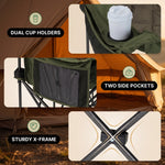 Oversized Padded 3-Person Folding Camping Loveseat Chair – Heavy Duty Outdoor Seating - 8