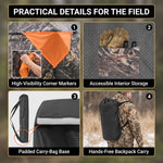 Silent Pop Up Hunting Blind with 270° See Through View – Waterproof Camo Ground Blind Tent for Turkey and Deer Hunting, 1-7 Person Capacity - 8