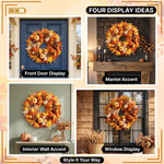 PUMPKIN WREATH FOR FRONT DOOR – FALL FARMHOUSE DÉCOR - 8