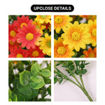 Artificial Fall Flowers for Outdoors – UV-Resistant, 12 Bundles - 8