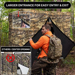Hunting Tree Stand Blinds Cover 142" x 35" Extra Large Camouflage Universal Tree Stand Blinds Realistic Forest Camo Treestand Cover with Zipper for Deer Elk Hunting, Frames Not Included - 8