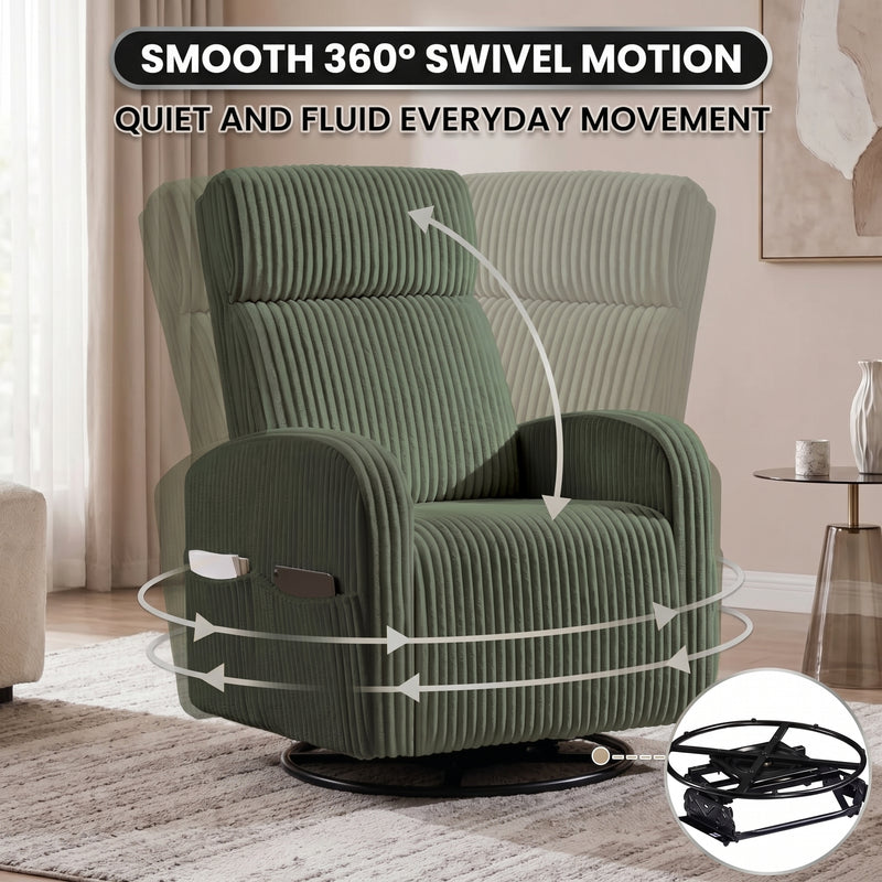 Swivel Accent Chair with Storage, 360 Degree Velvet Small Accent Chair, No Assembly Comfy Bedroom Chair for Living Room, Reading, Dressing Room - 8