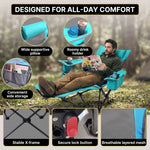 Premium Reclining Camping Chair with Footrest & Headrest – 4-Position Adjustable Recline - 8