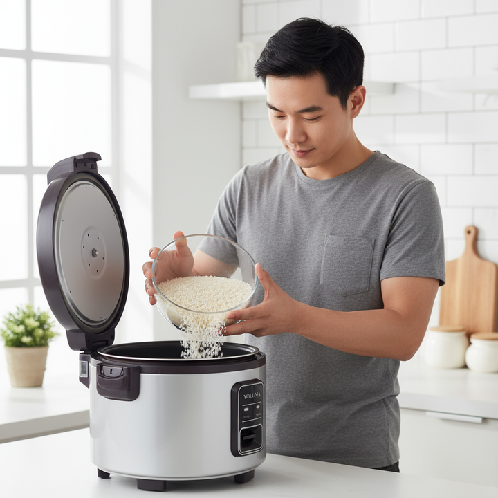 13.8QT/65 Cup Commercial Large Rice Cooker & Food warmer Non-stick Inner Pot Auto Warmer Mode 1350W Fast Cooking