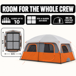 8-10 Person Instant Cabin Camping Tent with Room Divider & Rainfly - 8