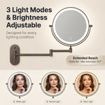 LED Lighted Magnifying Makeup Mirror – Rechargeable, Wall-Mount with Adjustable Brightness - 8 (add)