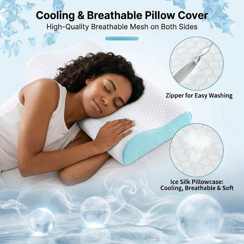 Premium Bamboo and Memory Foam Pillow – Ergonomic, Adjustable & Hypoallergenic Sleep Support - 8 (add)