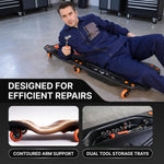 Low Profile Rolling Garage Creeper - Mechanic Creeper with Padded Headrest & Tool Trays, Under Car Roller for Automotive Repair, Rolling Car Creeper - 8