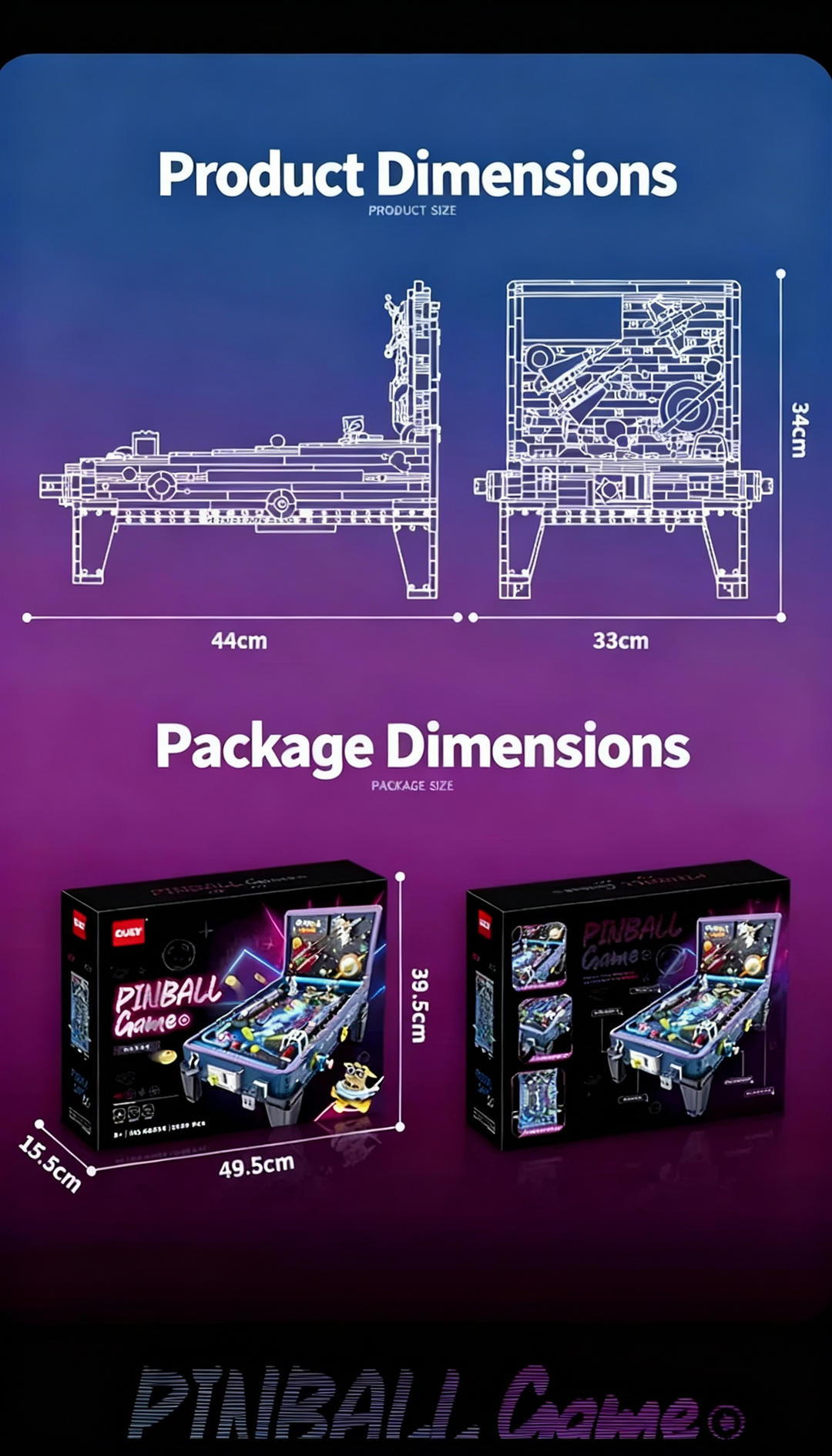 High Quality Building Blocks Pinball Machine, Game Table, Coin Operated, Children's Puzzle Assembly Model, Boy Creative Gift Toy