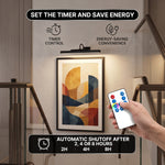 Picture Lights for Wall, Rechargeable Battery Operated LED Gallery Light Bar with Remote & Timer, Dimmable Wireless Wall Sconce for Paintings & Frames - 8