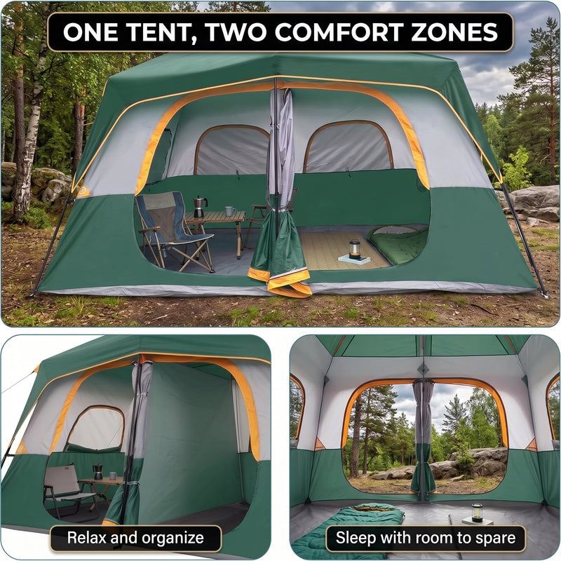 5–8 PERSON FAMILY DOME CAMPING TENT – WATERPROOF OUTDOOR TENT WITH RAINFLY & CARRY BAG - 8