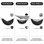2-Person Camping Hammock with Mosquito Net & Rain Fly – Portable Outdoor Hammock Set (500lbs Capacity) - 8