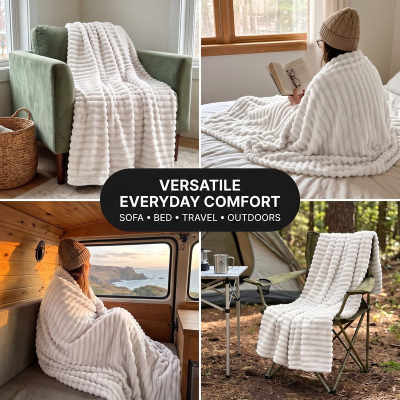 Throw Blanket – Soft, Lightweight Ribbed Design - 8