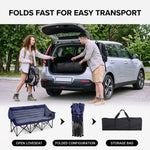 Oversized Padded 3-Person Folding Camping Loveseat Chair – Heavy Duty Outdoor Seating - 8