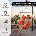 Premium Cotton Hanging Hammock Chair for Indoor & Outdoor Relaxation - 8