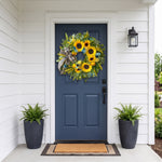 SUNFLOWER WREATH FOR FRONT DOOR – SUMMER FLORAL PORCH DÉCOR - 8
