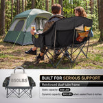 Oversized Padded 2-Person Folding Camping Loveseat Chair – Heavy Duty Outdoor Seating - 8
