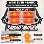 Double Heated Camping Chair with 3 Heat Levels & USB Power Pocket - 8