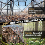 SucceBuy Hunting Blind, 270° & 360° See Through Ground Blind, 2-3 Person / 3-4 Person Pop Up Deer Blind for Hunting with Carrying Bag, Portable Tent - 8