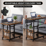 C-SHAPED END TABLE WITH CHARGING STATION – ADJUSTABLE HEIGHT - 8