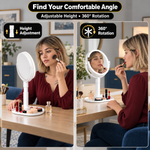 LED Makeup Mirror with Adjustable Brightness – Dual-Sided, Rechargeable - 8