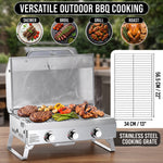 PORTABLE STAINLESS STEEL TABLETOP PROPANE GRILL – 2 & 3 BURNER OUTDOOR BBQ OPTIONS - 8