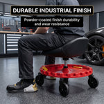 Rolling Mechanic Stool – Adjustable Workshop Seat with Tool Tray & Casters - 8