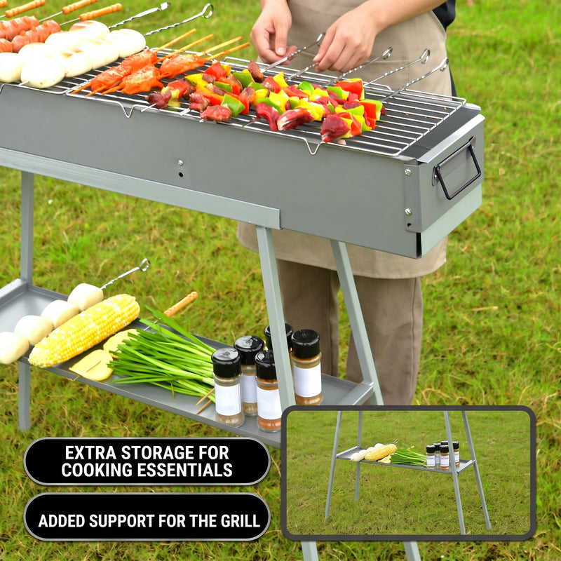 PORTABLE CHARCOAL HIBACHI GRILL – COMMERCIAL-QUALITY FOLDABLE BBQ GRILL FOR CAMPING, BACKYARD & OUTDOOR COOKING - 8